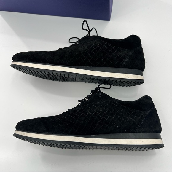 NWT Stuart Weitzman Relay Quilted Suede Sneakers Black Globe Shoes 8.5 N - Picture 9 of 10
